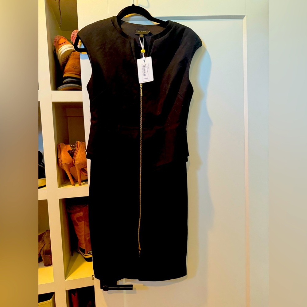 Brand new Ted Baker Structured Zip Peplum Dress